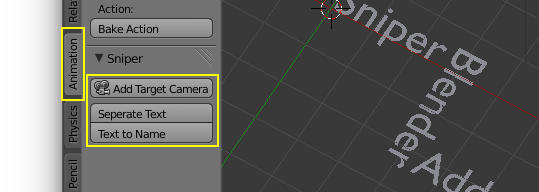 Blender Sniper Addon Animation Tab