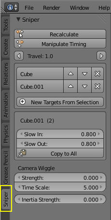 Blender Addon Sniper Tab