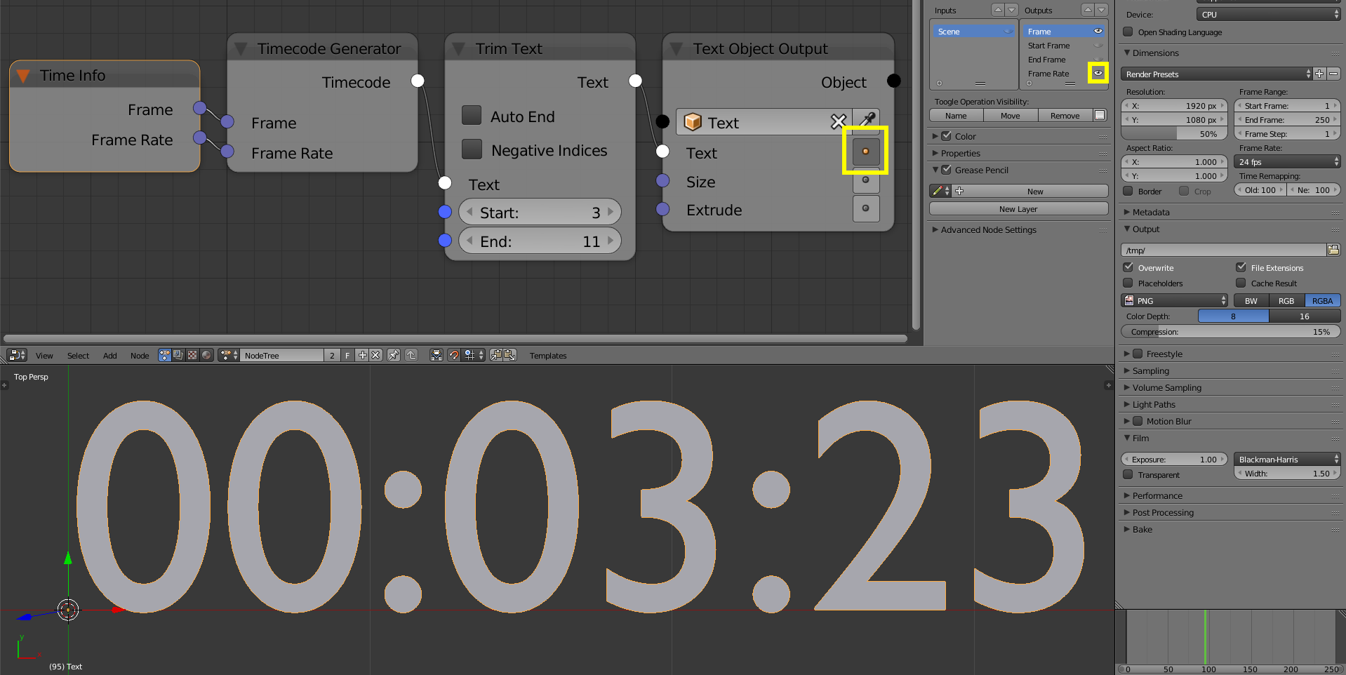 blender animation nodes timecode