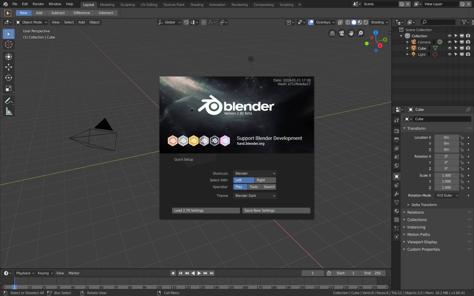 blender user interface