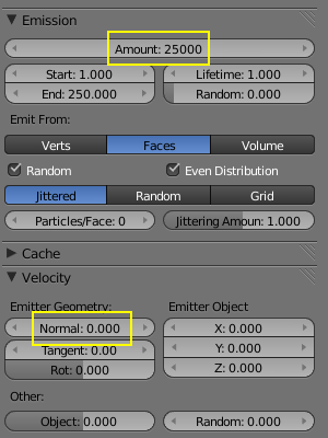 Settings Particle System