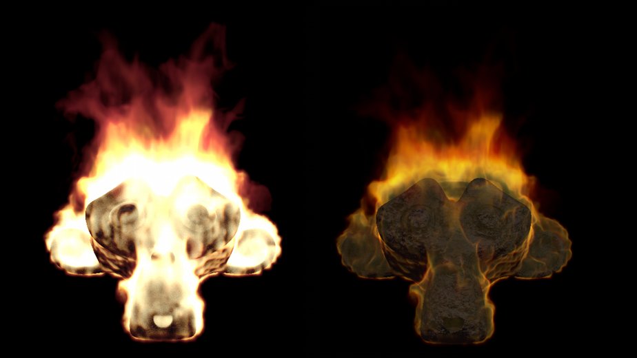 Blender fire shaders compared