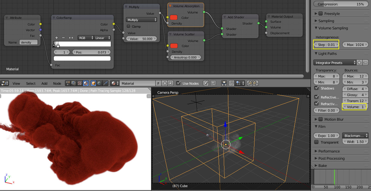 The final settings ready to render